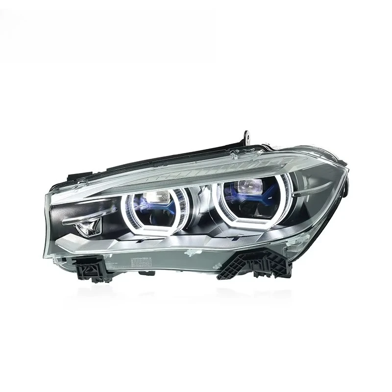 1 Set for 14-18 X5-F15 Headlight Assembly Modification with Blue Frame LED Lens Daytime Running Lights and Turn Signals