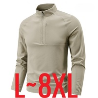 Quick Dry Men's Polo Shirt Stand Collar Pullover Male Long Sleeve Half Zipper Spring Big Size Plus Large 6XL 7XL 8XL Sport Golf