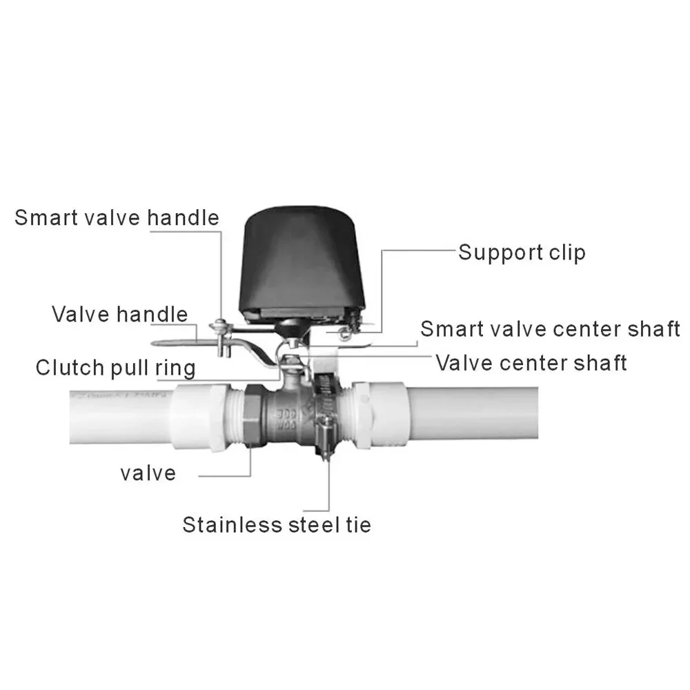 Válvula de gás wi-fi inteligente tuya, válvula aberta manualmente, controle do manipulador, desligamento automático, controlador de gás, funciona com alexa