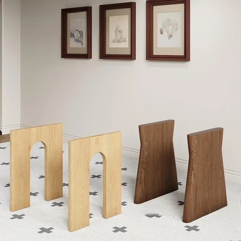 Vintage solid wood dining table stand Cross V T shape legs Log table foot accessory for marble pine table sturdy firm