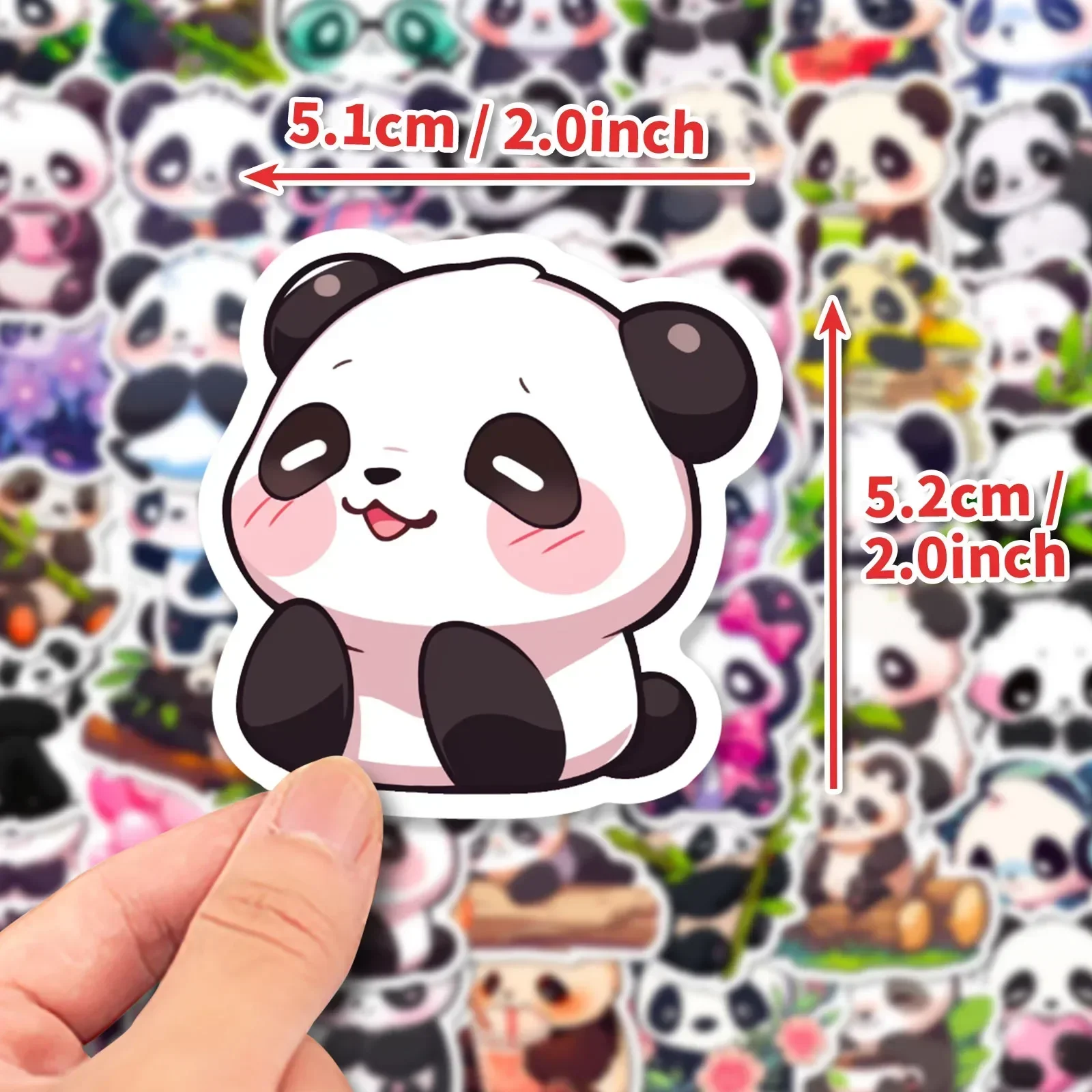 50pcs Cartoon Panda Stickers Creative Graffiti Panda Stickers Cute Animal DIY Stickers