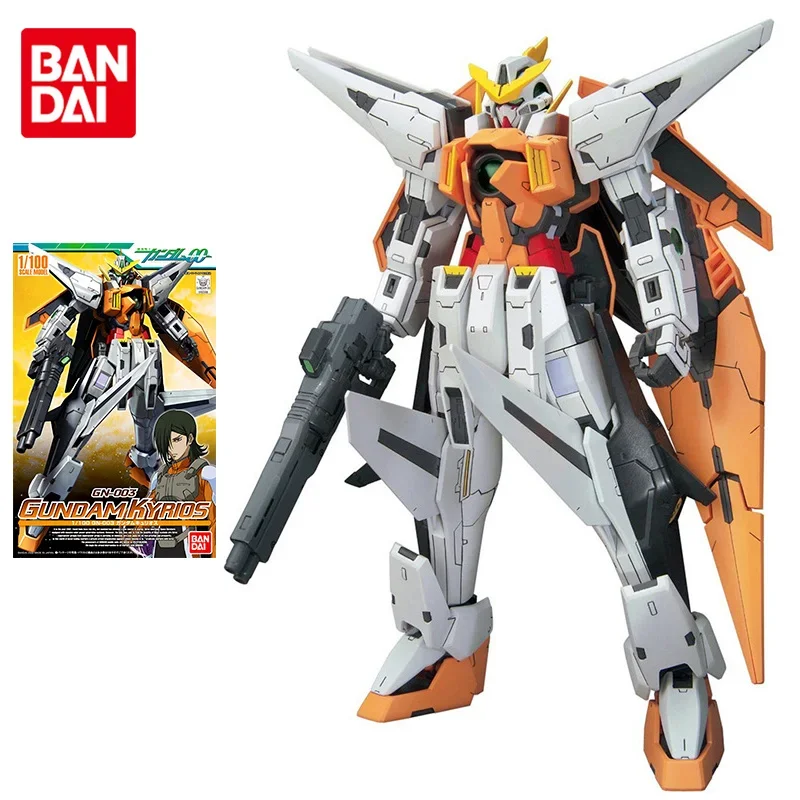 Bandai Gundam Model Kit Anime Figure TV 00 03 1/100 GN-003 Kyrios Action Figure Assembling Model Collectible Toys for Children