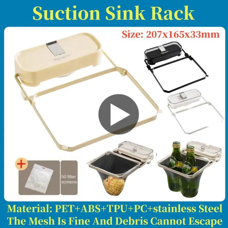 Cremalheira do filtro da pia da cozinha Ventosa Descartável Restante Resto do filtro do bolso Restos do filtro Rack de lixo de cozinha