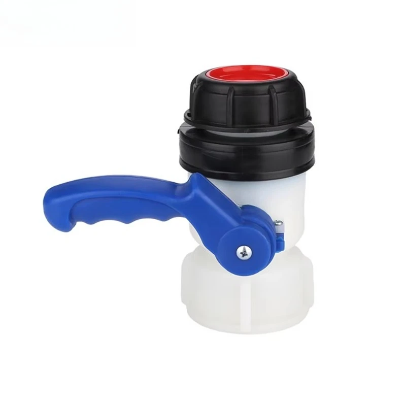 DN50 plastic ball valve for 1000L IBC storage tank, 62mm 75mm adapter for garden irrigation, polyethylene connector packaging