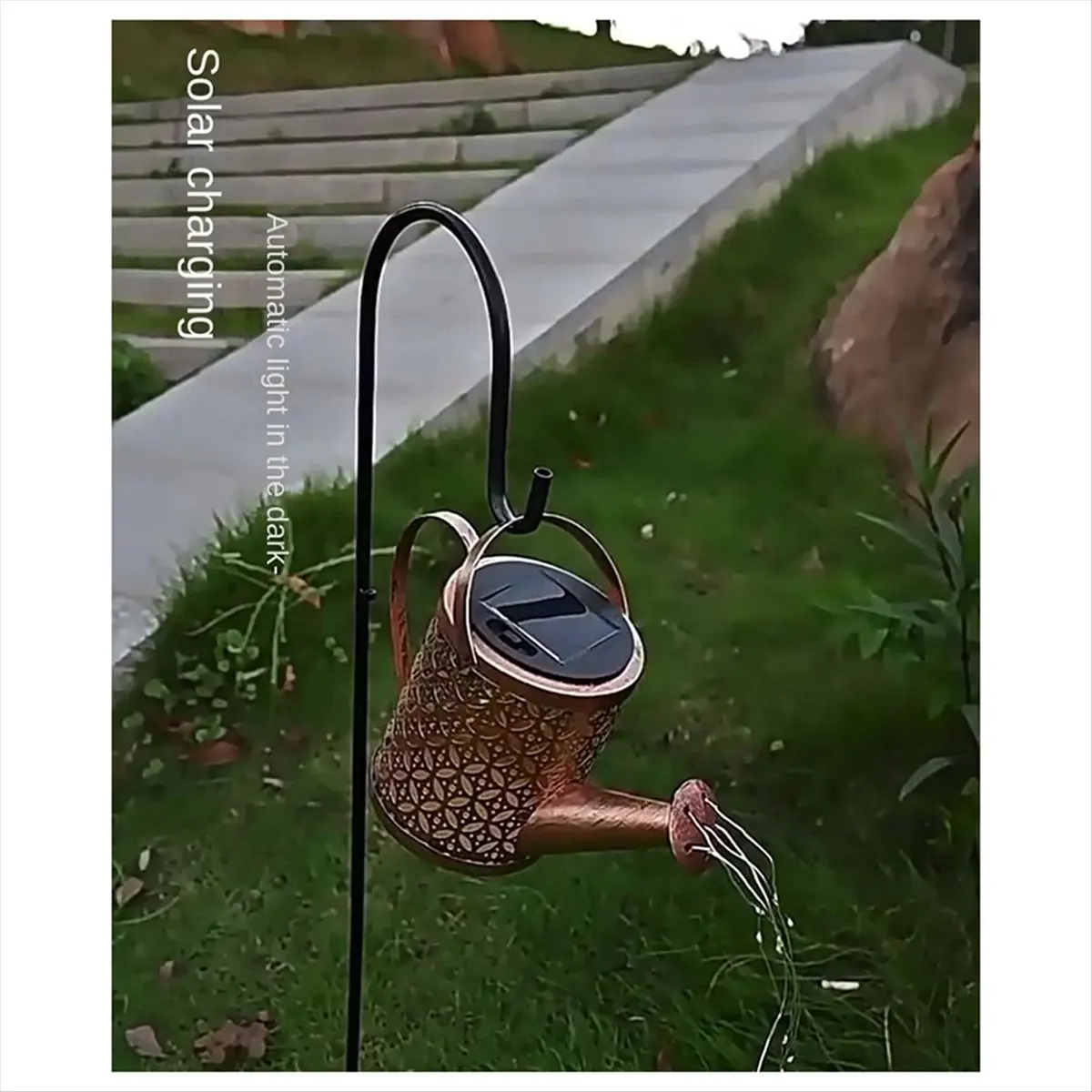 【Hot Shown】Solar Watering Pot Lights Vintage Metal Kettle Light String Waterproof LED Fairy Lights Solar Garden Outdoor Small