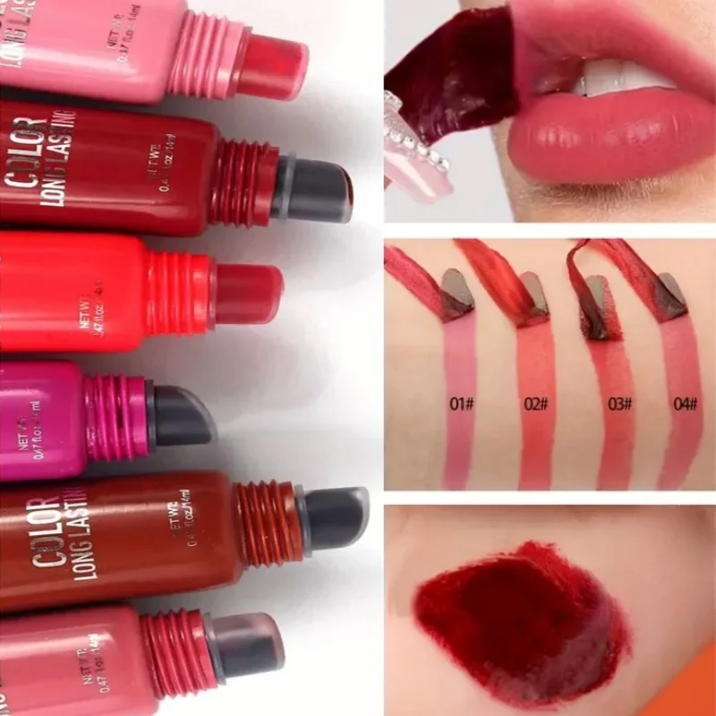 Peel-off Lip Glaze  Non-stick Cups Matte Red Tear-off Liquid Tattoo Lipsticks Waterproof Long Lasting Lip Stain Cosmetic