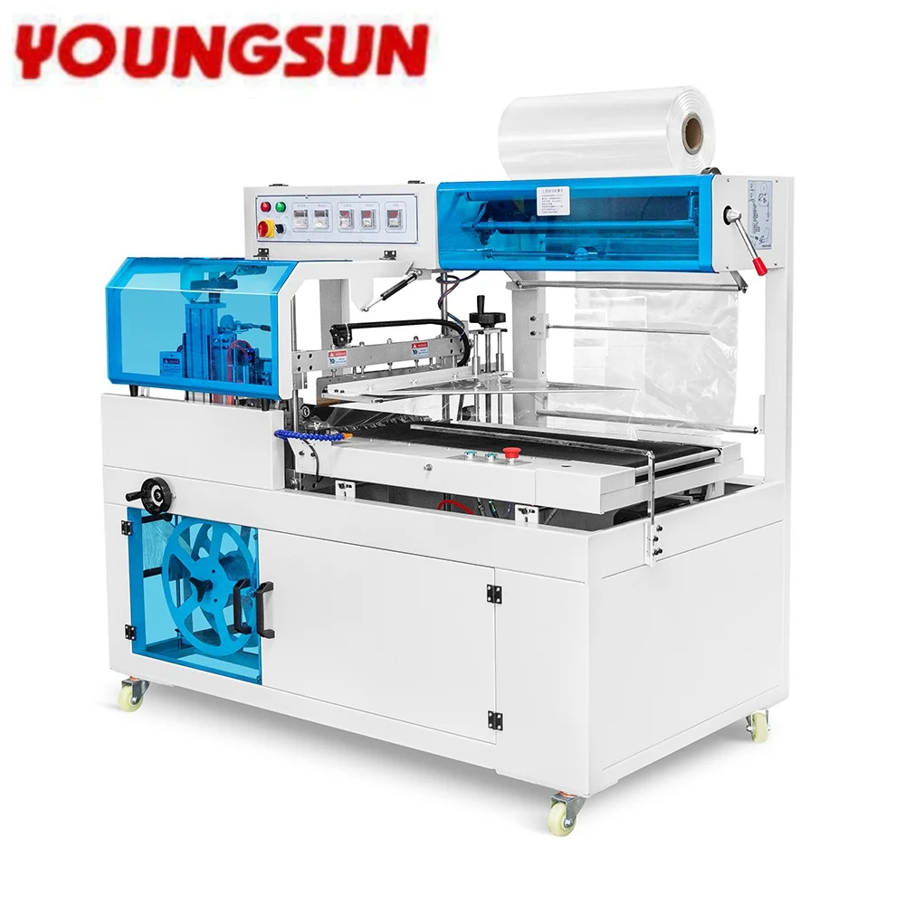 FQL450 Automatic Sealing and Cutting Machine Heat Shrink Wrap with Tunnel Film Coating Packer for Box Case Bottle