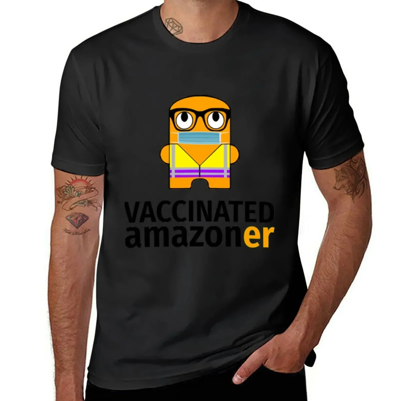 Vaccinated Masked Amazon Employee T-Shirt graphic t shirts quick drying anime cheap stuff cotton t shirt men