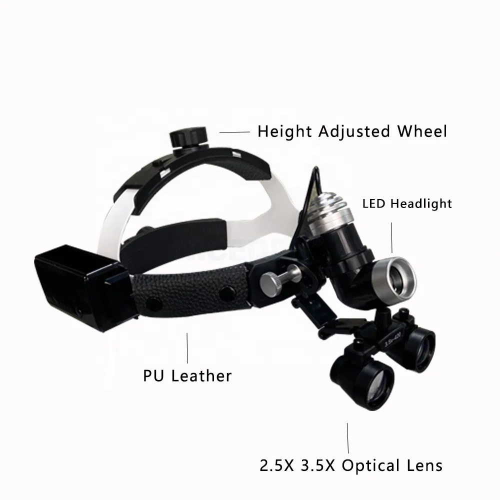 2023Newest High Quality Medical spotlight dental head-mounted magnifier multi-layer coating process dimmable spot