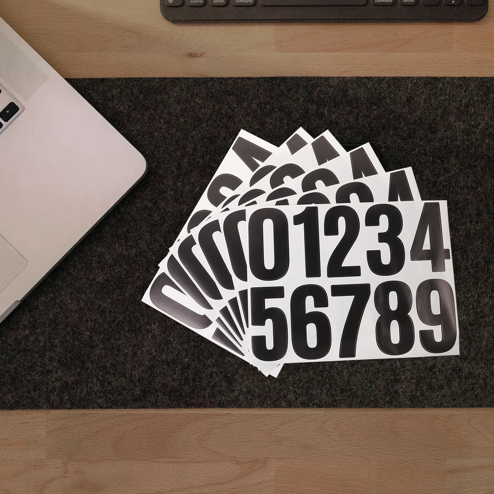 6 Sheets 4 Inch Digital Stickers Adhesive Numbers Large Labels for Mailbox House Trash Can Decorative Waterproof Number Stickers