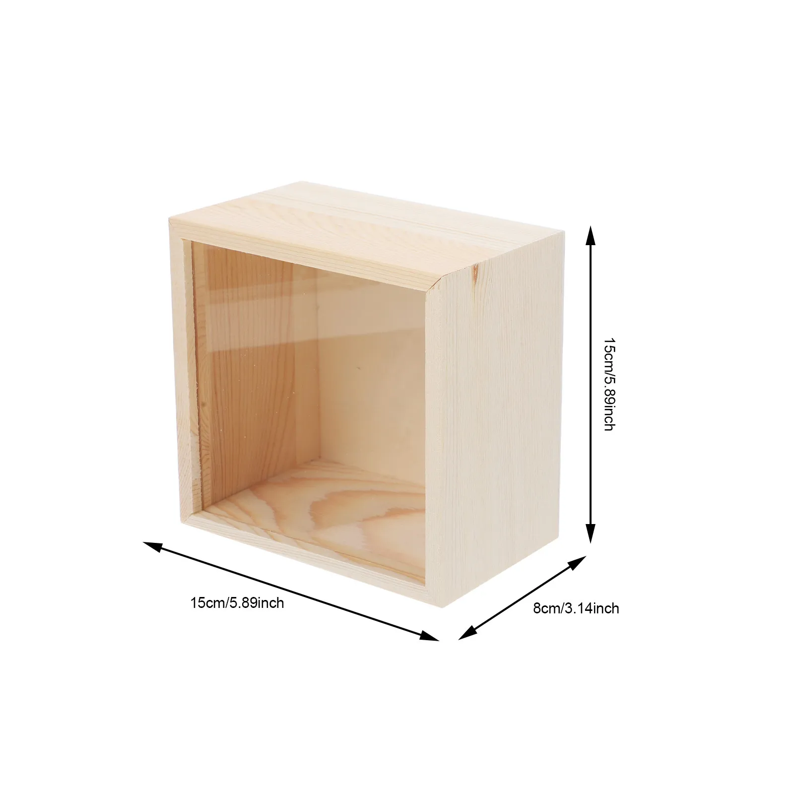 Wooden Storage Box Unfinished Natural Light Compact Decorative Jewelry Gift Case for Keepsakes Souvenirs Memory Items Desktop