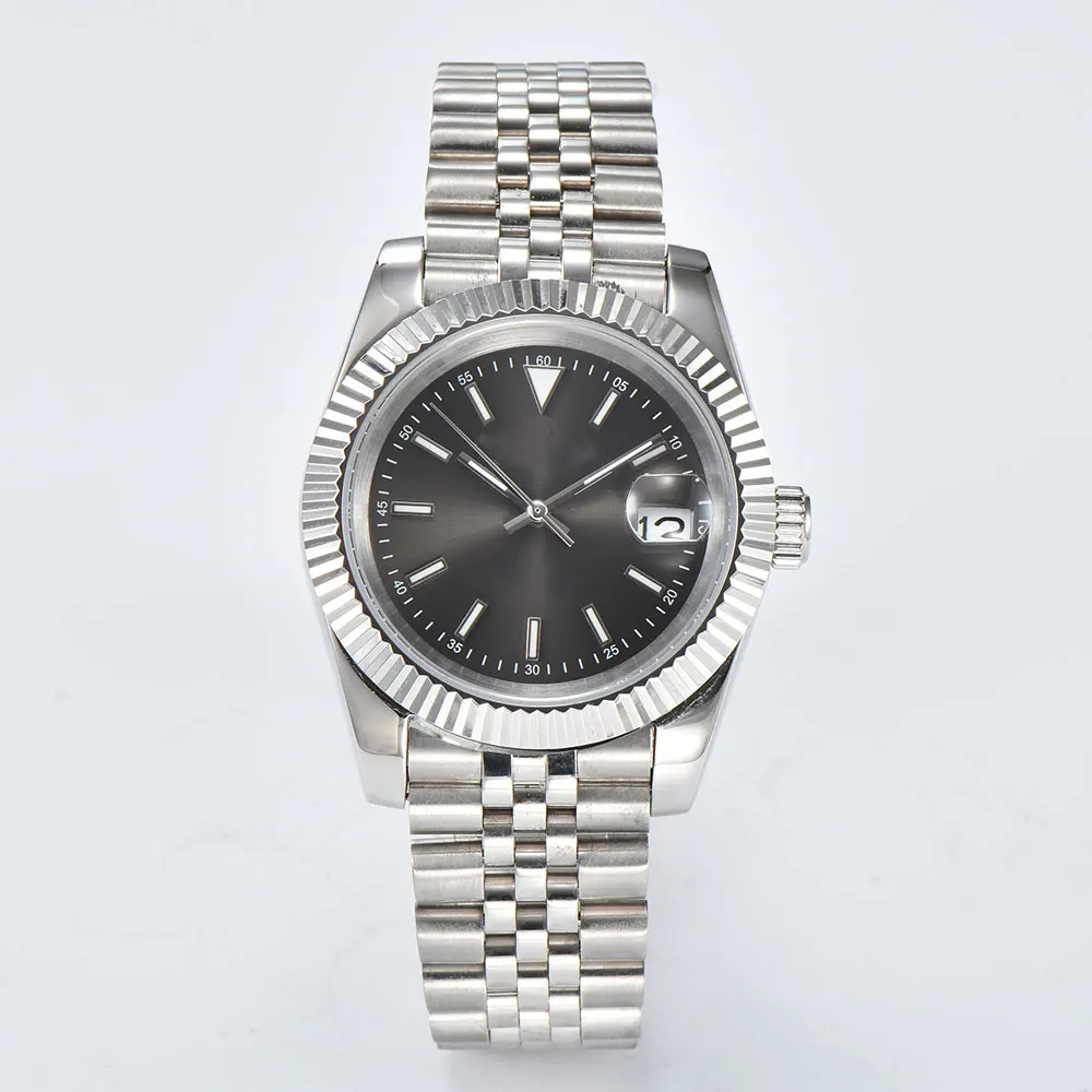 39mm Silver  Men's Hot Selling Watch Sapphire Glass 316L Stainless Steel Suitable for NH35 Automatic Movement