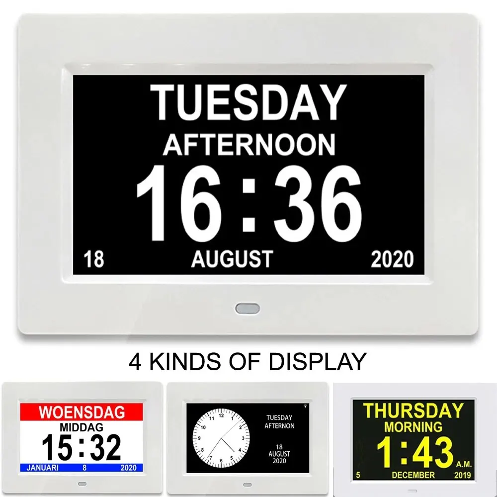 12 Alarms LED Calendar Clock with Multi-languages to Display. Reminding Work and Plans. A Medicine Time Reminder for the Elders.