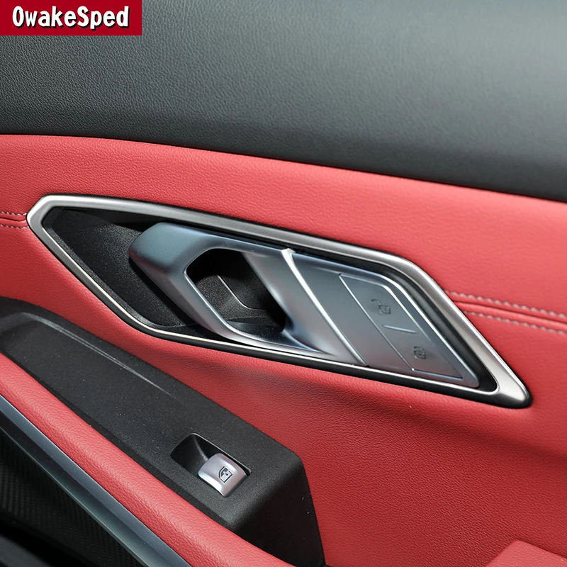 

Car Inner Door Handle Frame Decoration Stainless steel Trim For BMW 3 Series G20 G28 2020-2022 Interior Sticker Auto Accessories