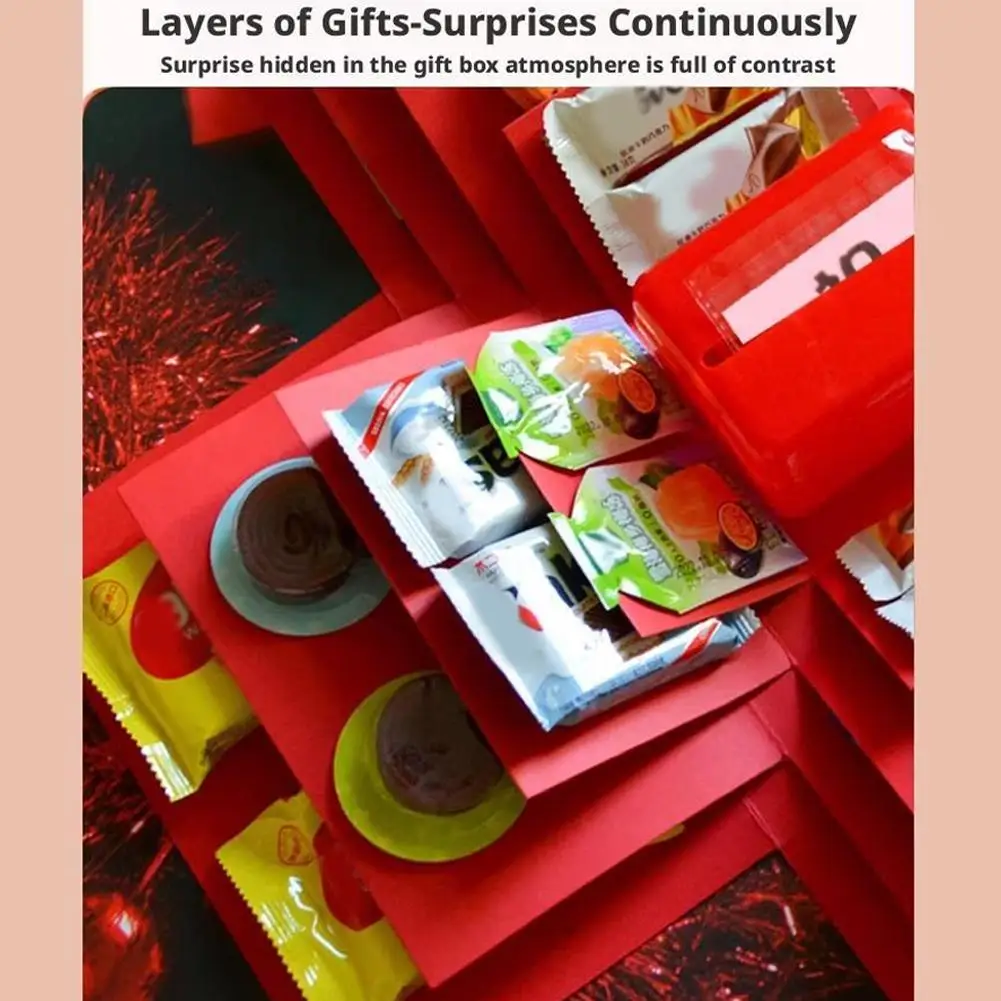 5-lagige kreative Explosions-Geschenkbox zum Selbermachen, kreieren Sie verschiedene Geschenke selbst. Mysteriöses, selbstgemachtes Geschenk zum Geburtstag, Weihnachten – Detail 7