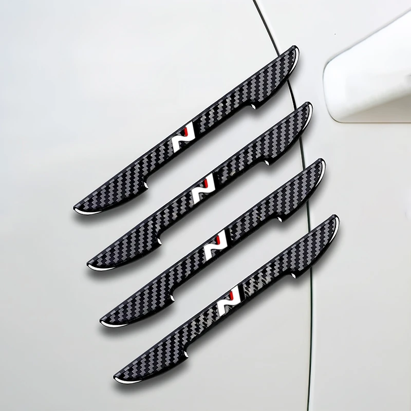 4PCS Carbon Fiber Protective Strip Car Side Door Edge Protector Anti-collision Sticker For Hyundai I30 I30 N Car Accessories