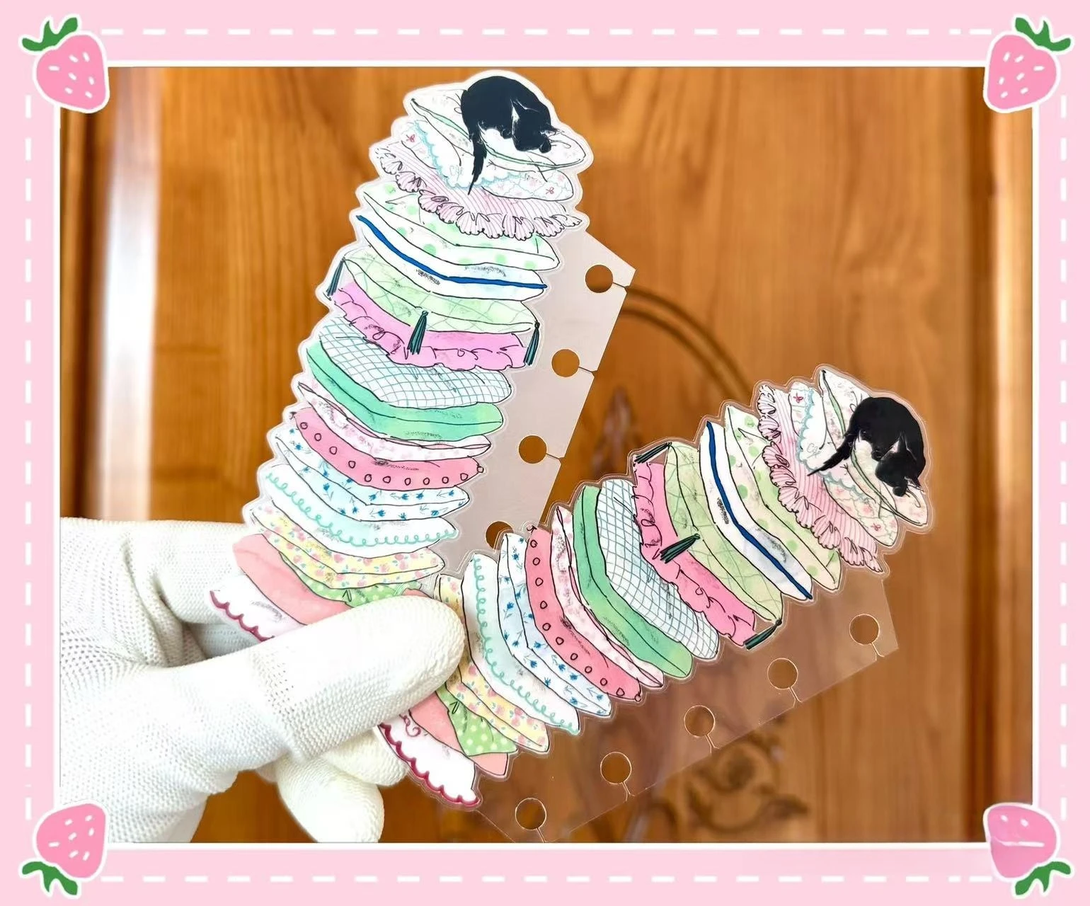 The Princess Cat A7 A8M5 Today Ruler with Insert Pocket Clear Bookmark 5 Holes Stationery Planner School Supplies