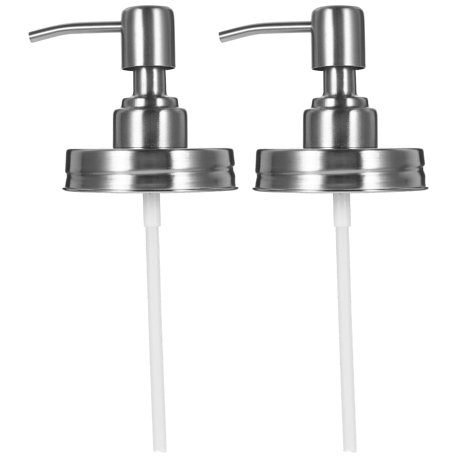 

2Pcs Metal Jar Pump Lid Leakproof Dispenser Top for Mason Jar Bathroom Kitchen Use Replacement Pump Lid for Containers