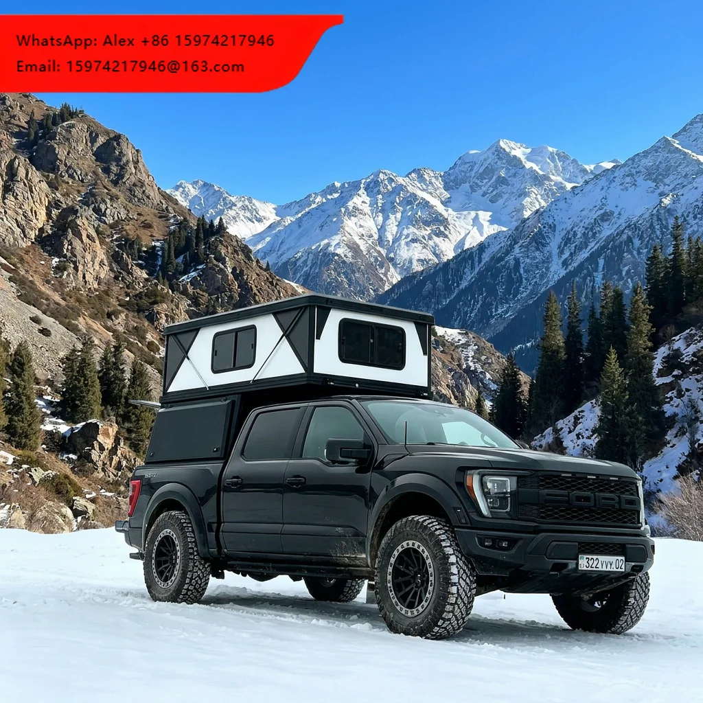 Camping Tent Hard Sided Rooftop Tent Customized Truck Camper Big Space Pickup Truck Hard Shell Roof Tent