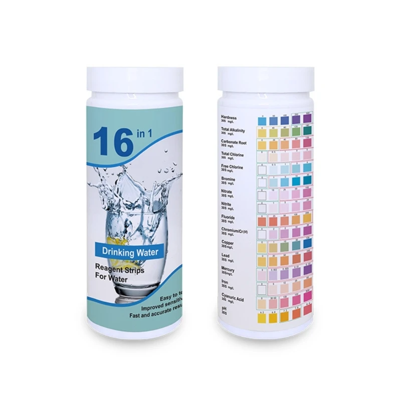 16 In 1 Premium Drinkwater Testkits, 50 Strips Huizen Waterkwaliteitstest, Put-En Leidingwater, Eenvoudig Testen