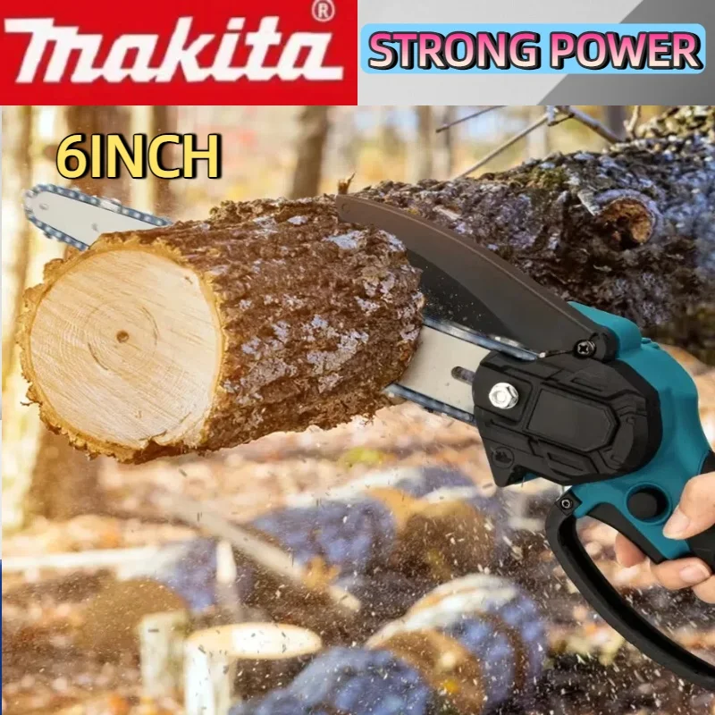 마키타 6인치 전기톱 휴대용 목재 절단 체인톱 정원 가지치기 목재 전동 공구 (18V 배터리용)