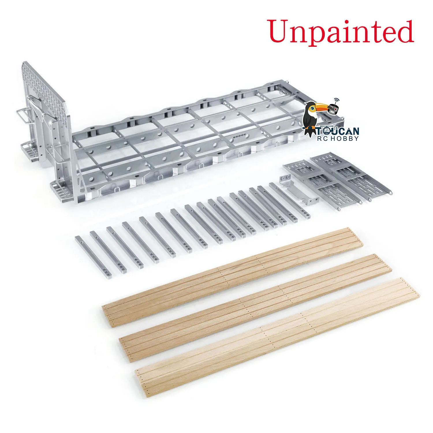 LESU 1/14 Metal Flatbed Trailer Spare Part for DIY Tamiyaya RC Tractor Truck Remote Control Dumper Tipper Model Toy TH01993