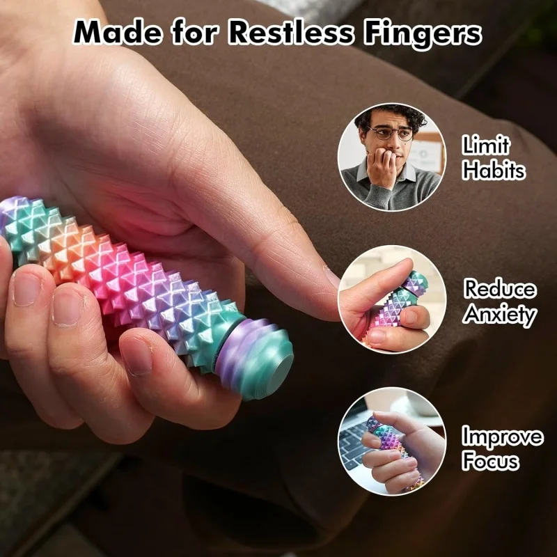 Pain Stim Fidget for Stress Relief 3D Printed Rotating Spiky Grippie Fidget Sensory Toys for Stress Desk Office