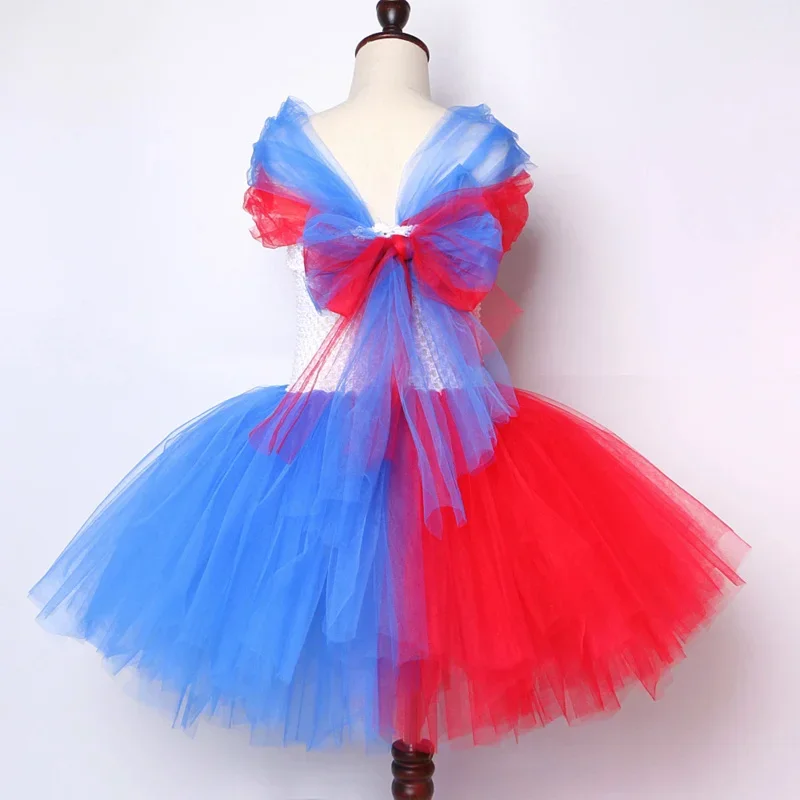 Cosdea королевское синее красное платье-пачка клоуна для девочек, карнавальные костюмы на Хэллоуин для детей, наряд для косплея Джокера, нарядное платье принцессы