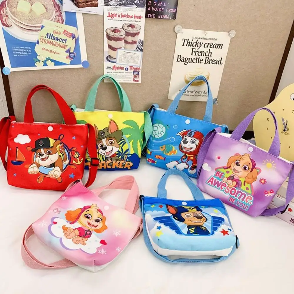 PAW Patrol Anime Crossbody Bag Cute Puppy Character Chase Marshall Children's Single Shoulder Bags Cartoon Casual Canvas Handbag