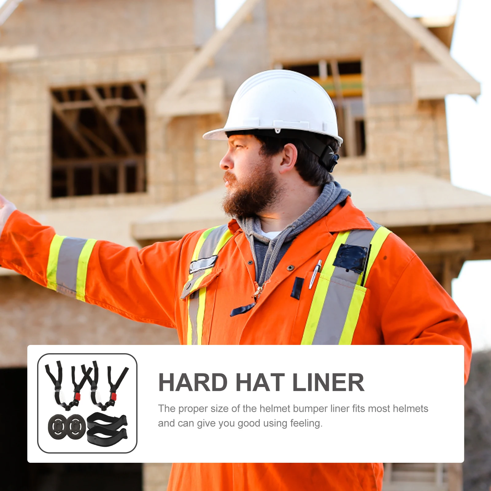 مجموعتان من بطانات قبعة السلامة للرجال، إكسسوارات قبعة صلبة شديدة التحمل، مقاومة للصدمات، ملابس عمل مناسبة للتنفس #6