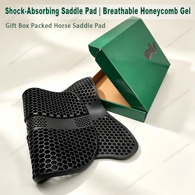For Honeycomb Silicone Saddle Pad Gift Box Breathable Shock Absorption Non-slip Equestrian Saddle Pad Horse Cushion Back Pad