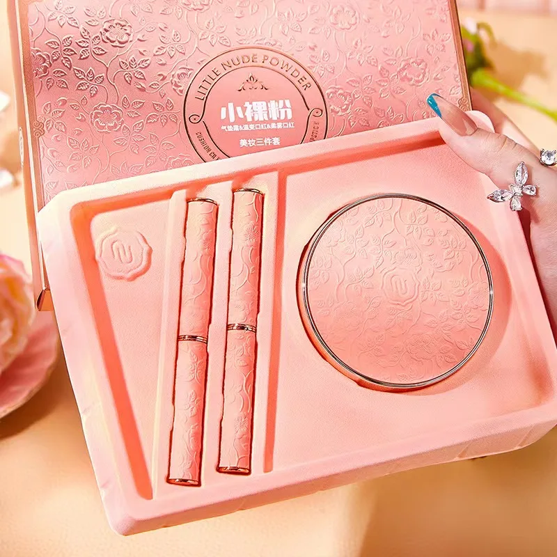フェイシャルパウダーファンデーションセット,コンシーラー,アイライナー,bbクリーム,口紅,バレンタインデー用,クリスマスギフトボックス