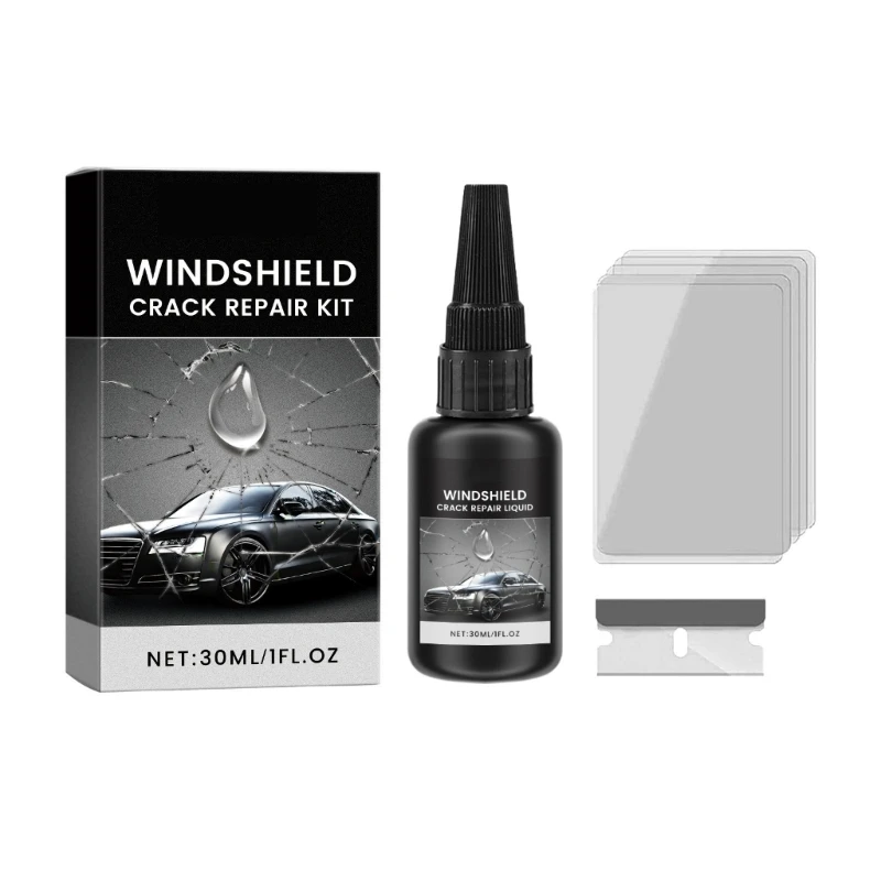 Weather Resistant Automotive Glass Repair Adhesive For Sealing Cracks And Preventing Spread Cracked Glass Scratch Repair
