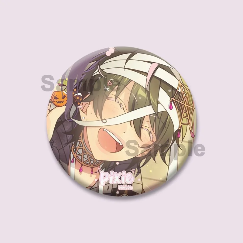 Game Figure Mika Kagehira Emnlp Pins Cartoon Idol Ensemble Stars Band Brooch Round DIY Creative Badge Backpack Accessories Gifts
