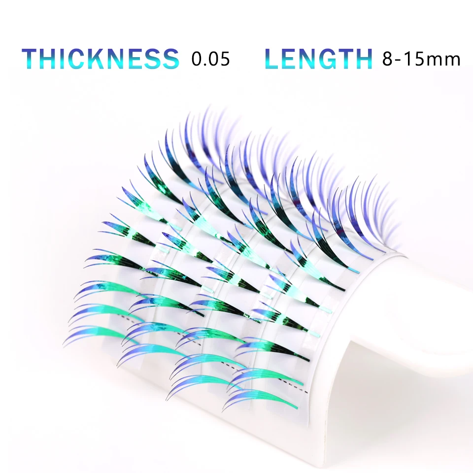 Cils d'anime colorés Manga en forme de plumes Cils de bande dessinée double face Extensions de cils de flèche Fournisseur de cils légers