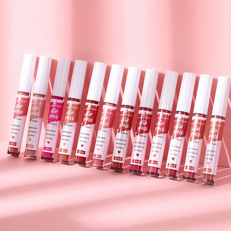 12 colors of lip gloss, waterproof and sweat-proof, non-sticky, long-lasting matte and non-fading matte velvet lip gloss