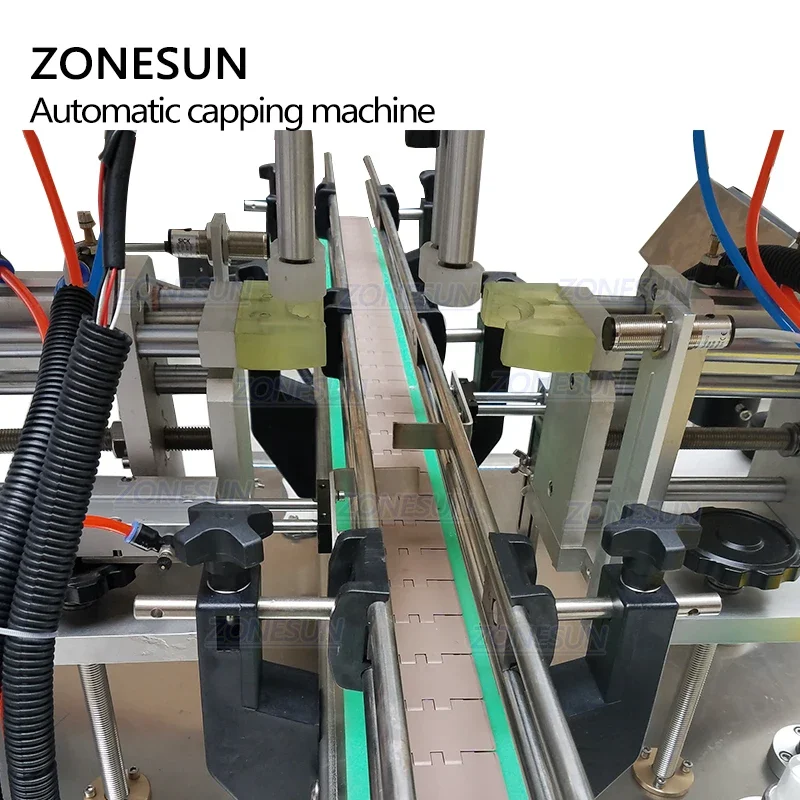 ZONESUN automatic 10-50mm Desktop electric plastic glass bottle capping machine with security ring pressing machine