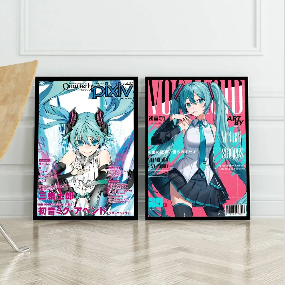 1 قطعة أنيمي H-HATSUNE-Girl M-MIKU المشارك طباعة لغرفة النوم غرفة المعيشة ديكور المنزل اللوحة جدار الفن HD صورة جدارية #1