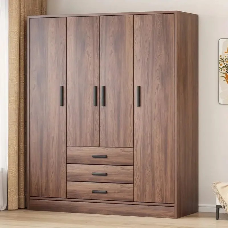 Large Nordic Wardrobes Closet Wooden Style Wheel Saving Drawers Wardrobes Storage Cute Space Guarda Roupas Furniture For Home