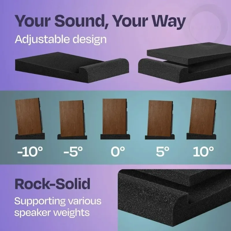 Hot Sale Recording Room Monitoring Isolation PadSound Damping Pad Foam Shockproof Anti-skid Sponge Bevel Speaker Foam Pad 1 Set