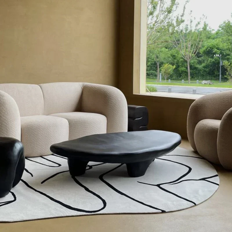 z Living Room Irregular Coffee Table Black Nordic Ornaments Coffee Table Luxury Carpet Storage Couchtische Household Products