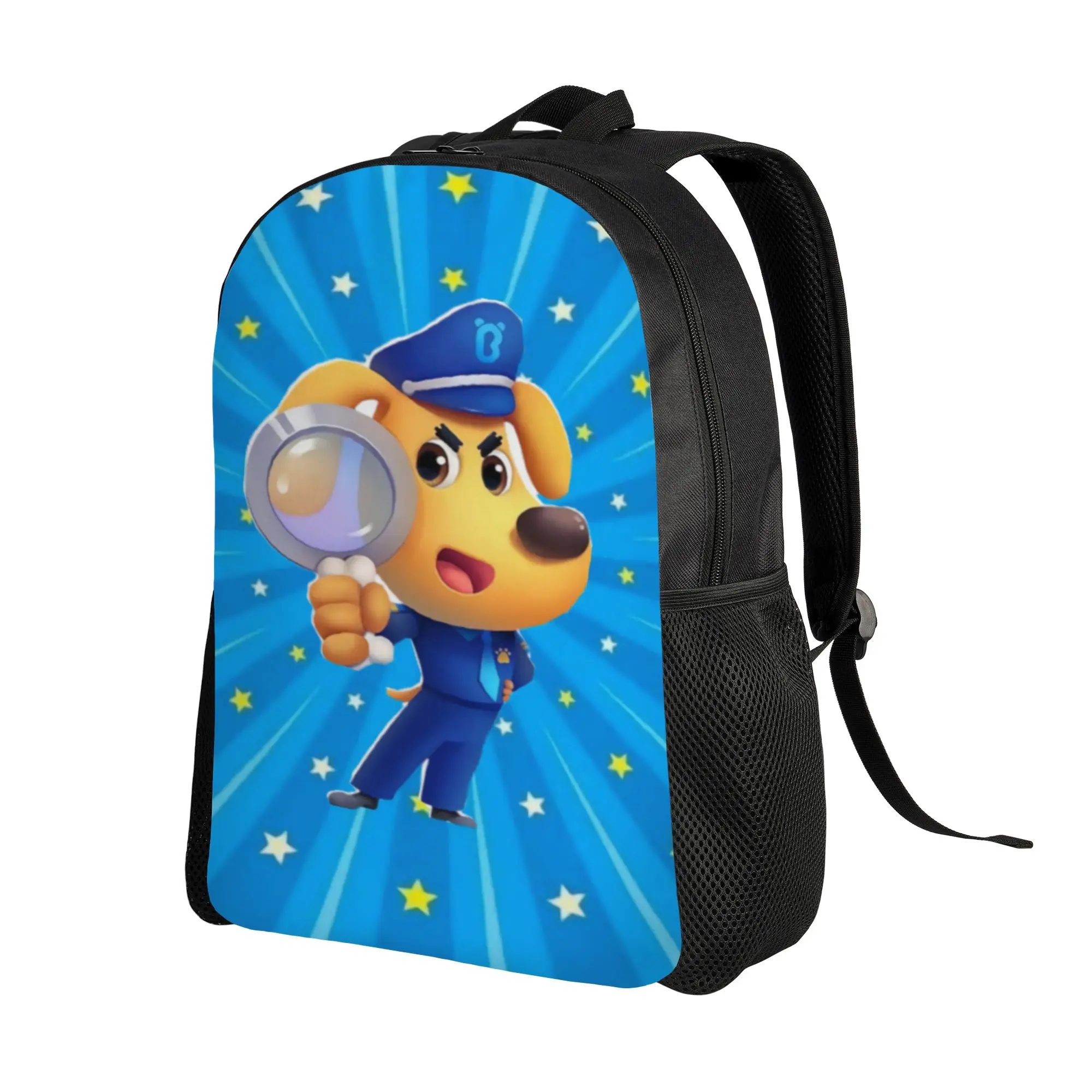 Sheriff Labrador Cartoon Animation Backpack Boy Girl Breathable Backpacks Polyester Streetwear School Bags Sport Custom Rucksack
