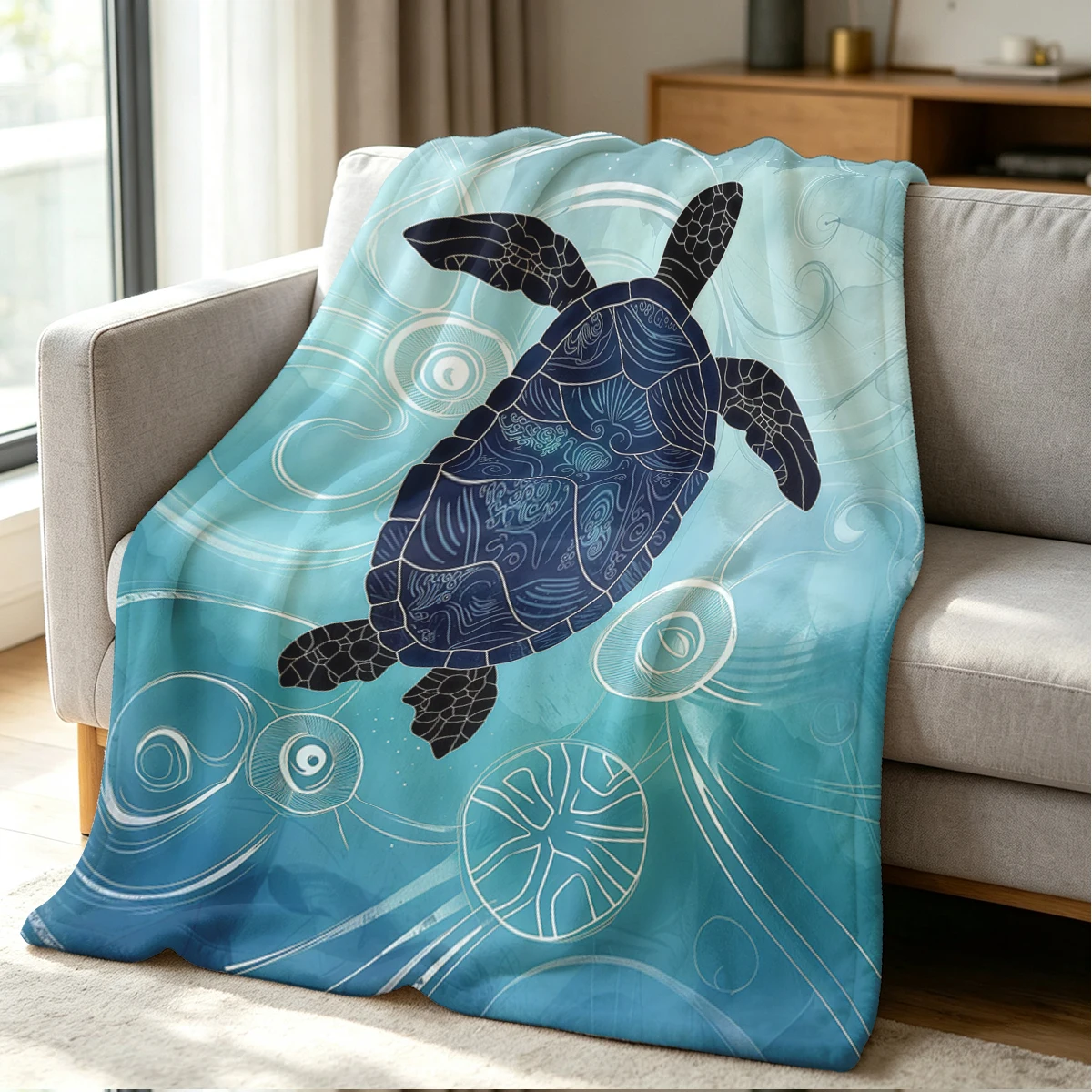 Sea Totem Blanket Soft Cozy Throw for Sofa Bed Festive Holiday Decor Gift for Kids and Adults,Lightweight and Warm
