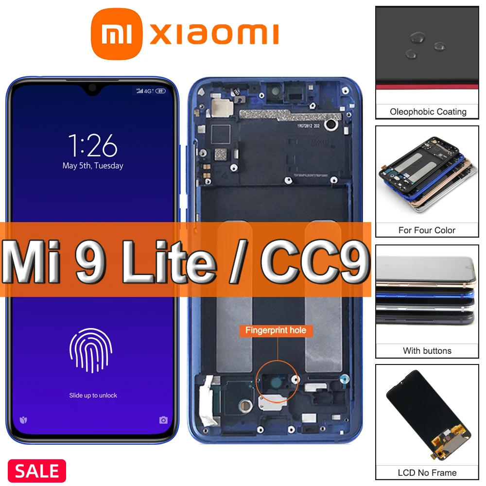 

Сенсорный ЖК-дисплей 6,39 дюйма TFT/ AMOLED для Xiaomi Mi 9 Lite, сменный ЖК-дисплей для Mi9lite, Mi9 Lite, M1904F3BG, с рамкой