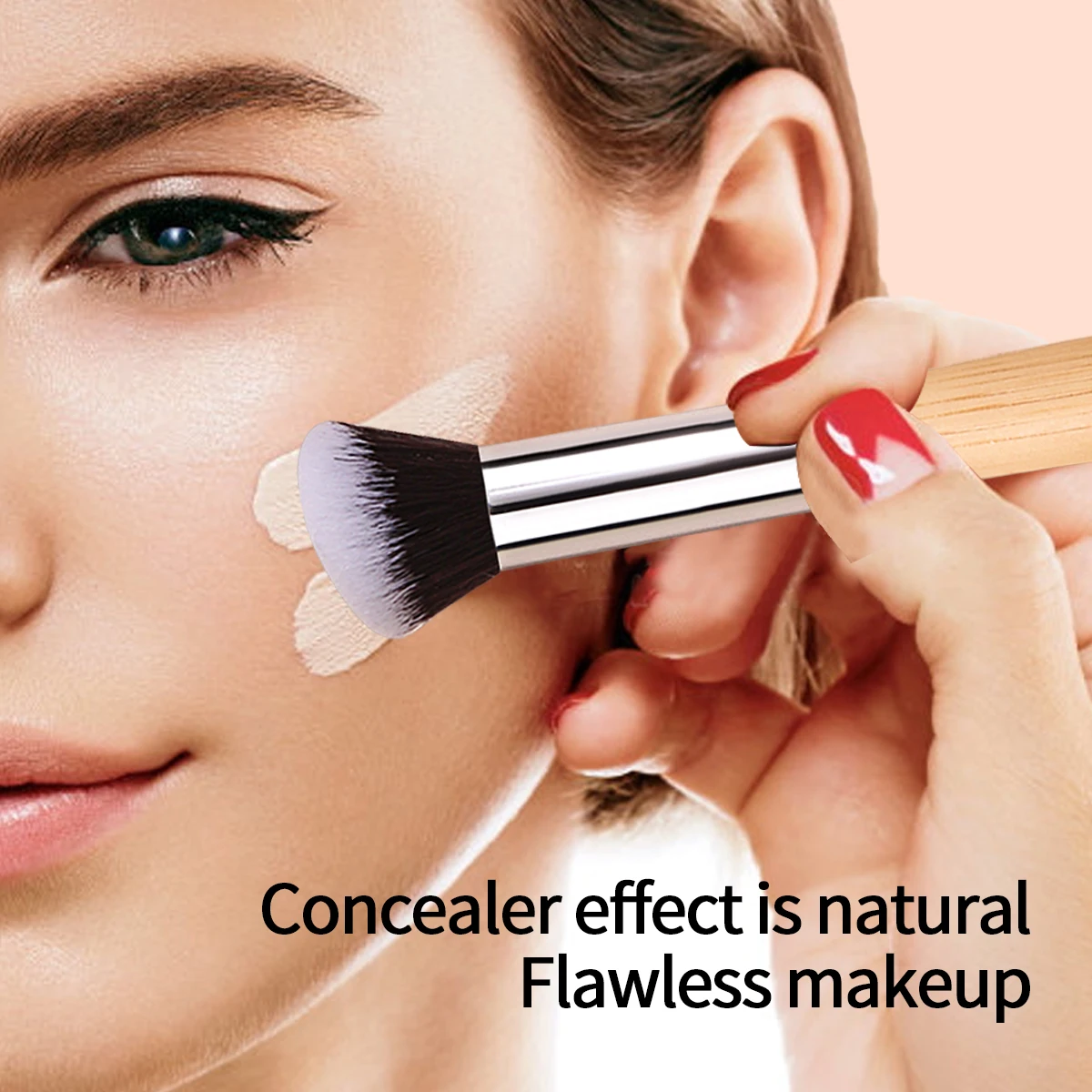 1 peça de pincel de maquiagem de alta qualidade, macio e angular, pincel corretivo, pincel de base, ferramentas de maquiagem facial multiuso