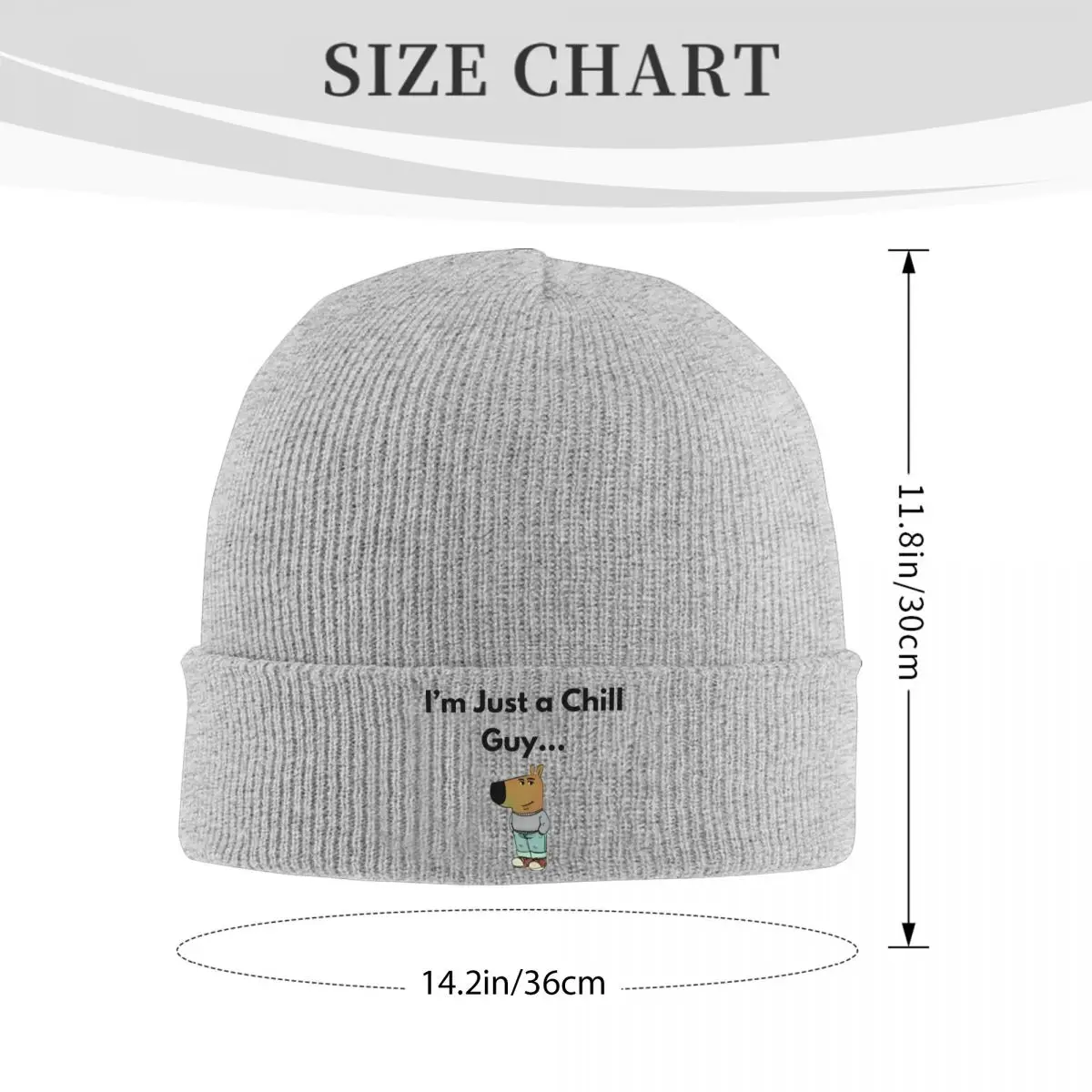 I'm Just A Chill Guy Knitted Caps for Women Men Beanie Winter Hats Acrylic Hip Hop Melon Cap