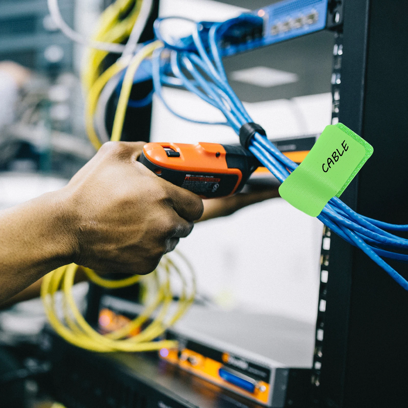 

24Pcs Nylon Cable Ties with Labels Efficient Wire Organizers for Home Office Travel Cord Fixing Solutions