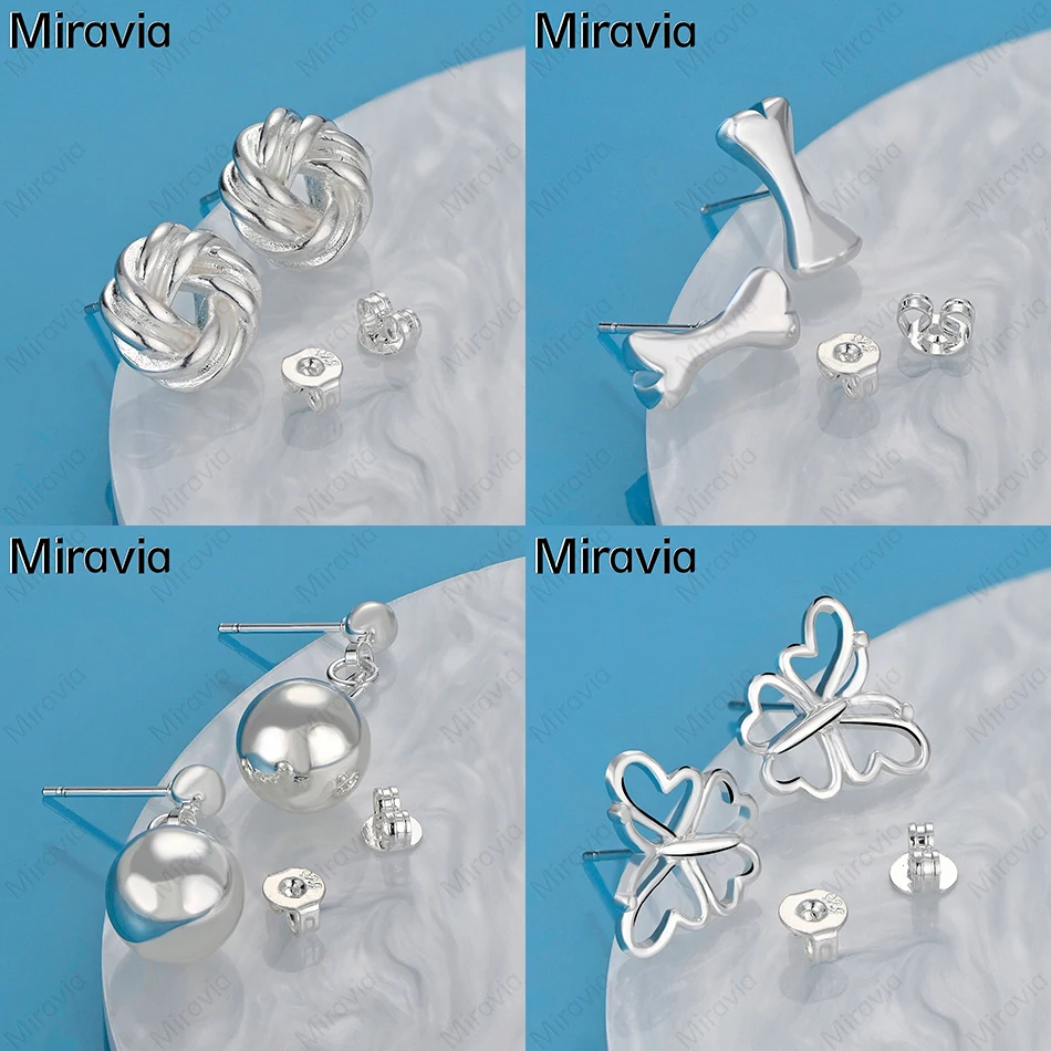 

Miravia 925 Sterling Silver Bone Earrings Women Charm Fashion Party Holiday Gift Jewelry