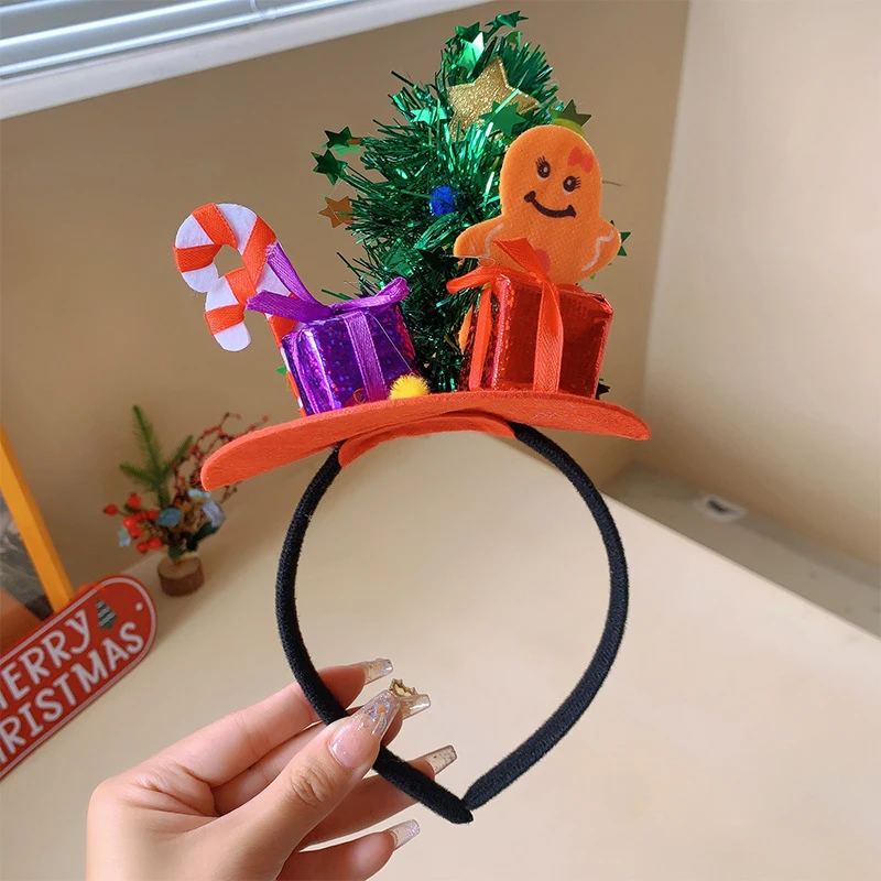 1pcs Creative Christmas Hairband for Women Cute Sugar Figure High Top Stereo Gift Hair Accessory