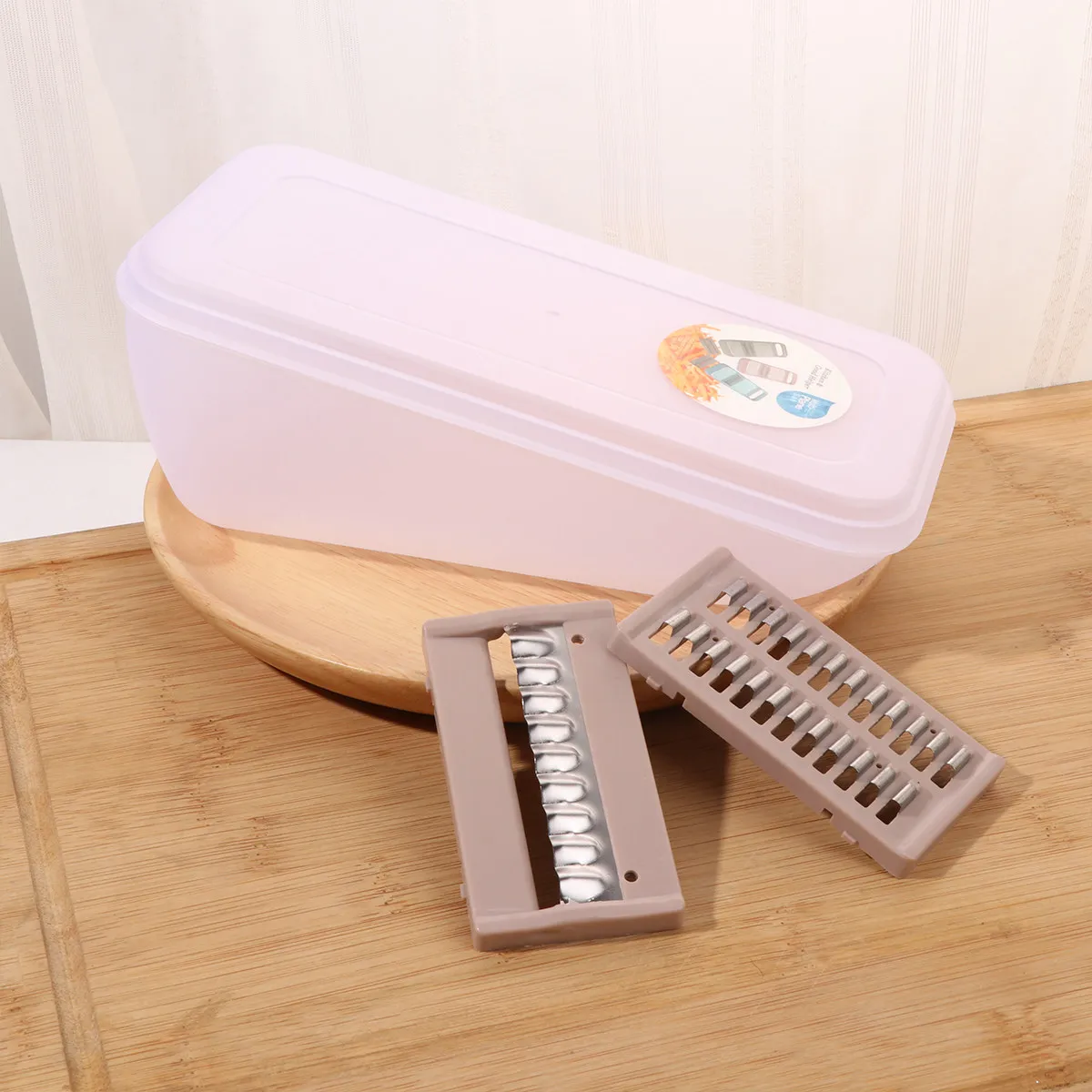 Rallador Manual Multifuncional con 3 Cuchillas de Acero Inoxidable, Rebanador Grueso, Fino y en Juliana para Zanahoria, Pepino, Tomate y Queso